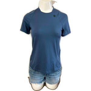 NWT RUSH  FITED WOMEN TOP IN BLUE COLOUR SHORT SLEEVES in size small